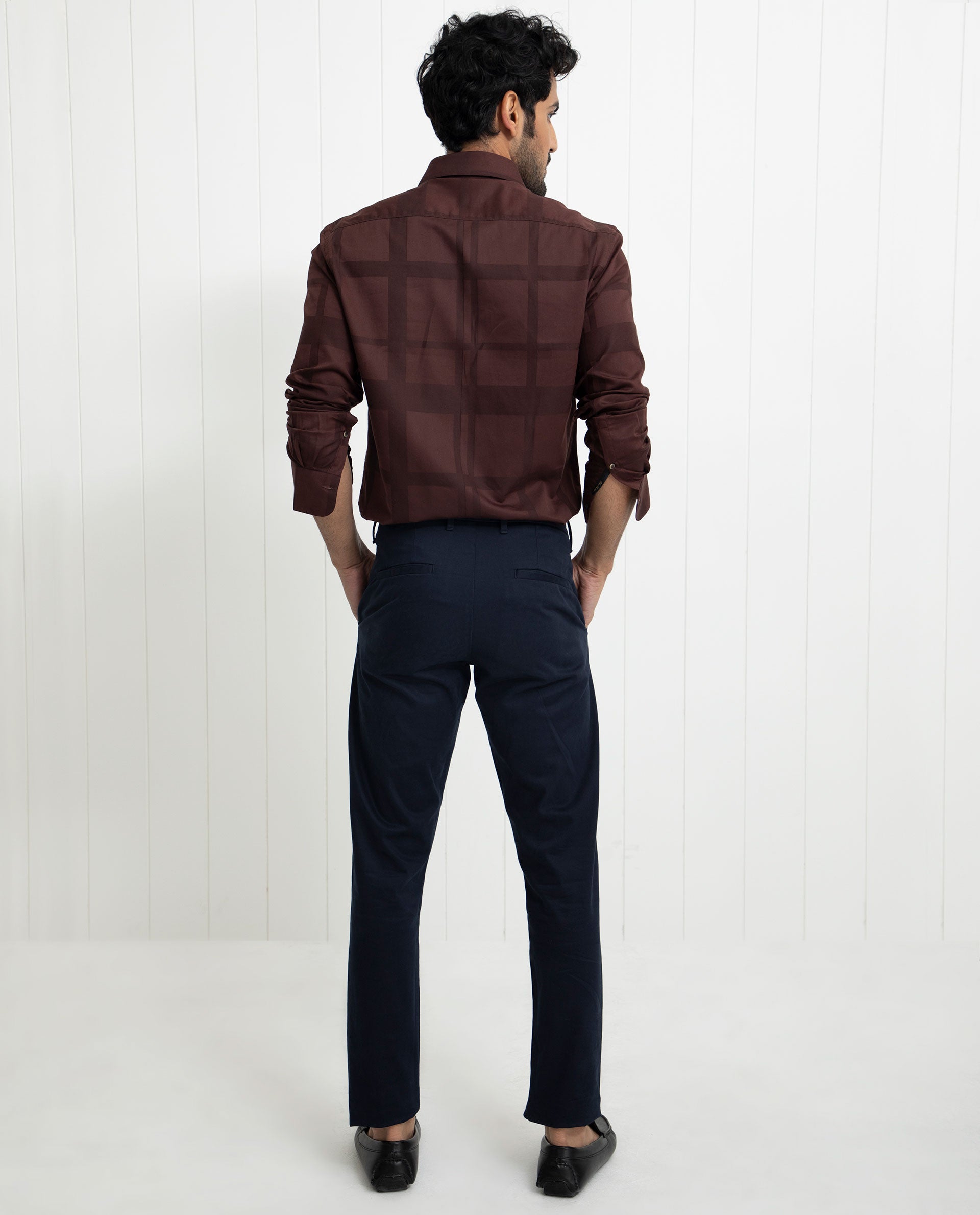 Rare Rabbit Men's Boxline Brown Cotton Lyocell Fabric Full Sleeves Checks Print Shirt - view 9