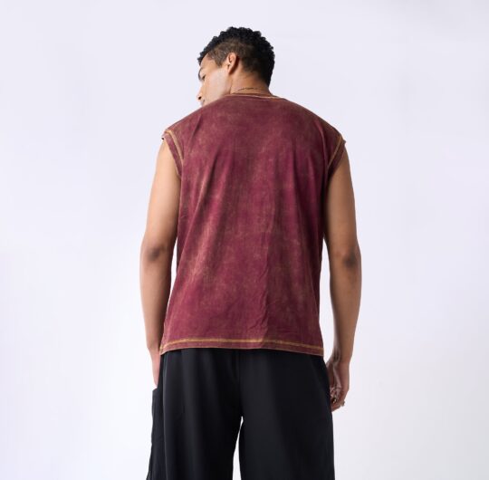 IZF Crew neck oversized vest with contrast embroidery - view 2