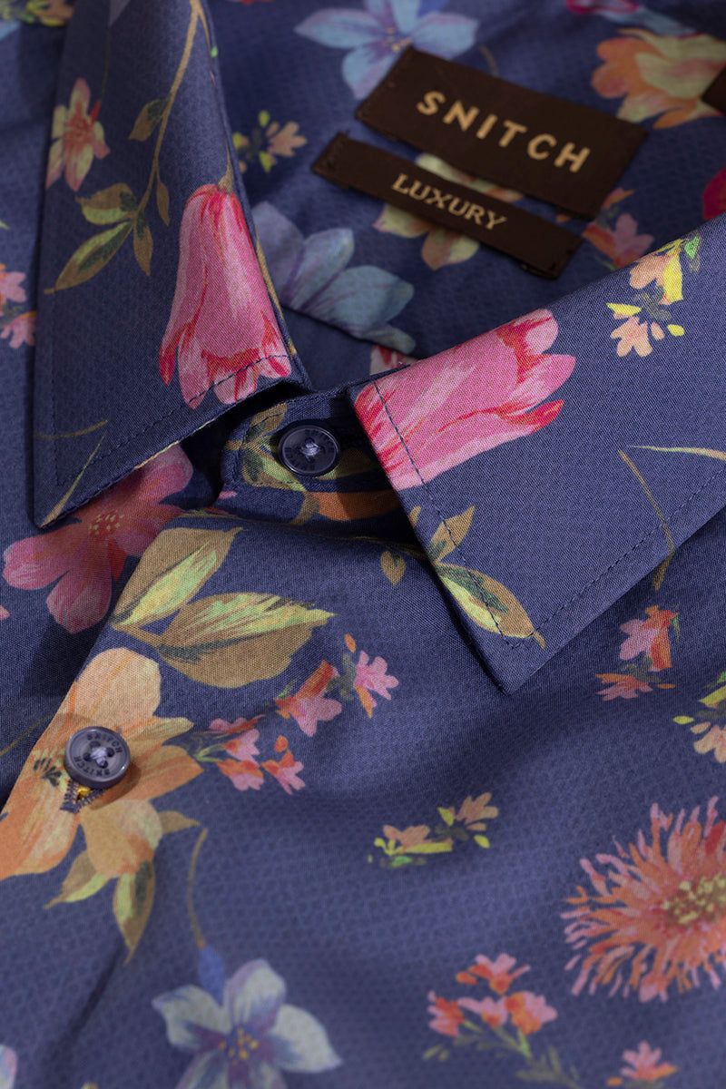 SNITCH Botanic Bloom Blue Shirt - view 2