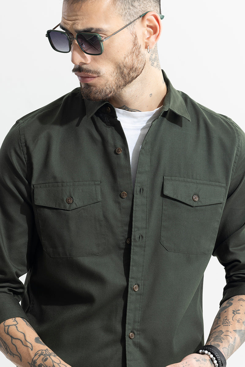 SNITCH Kameron Olive Shirt - view 4