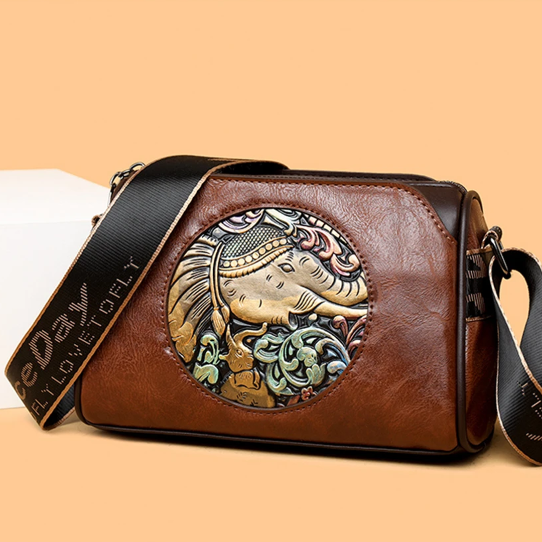 Peeperly Majestic Elephant Embroidery Sling Bag - view 5
