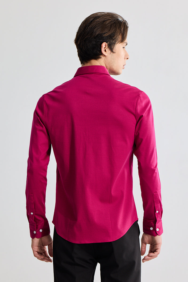 SNITCH EasyFlex Self Design Red Shirt - view 5