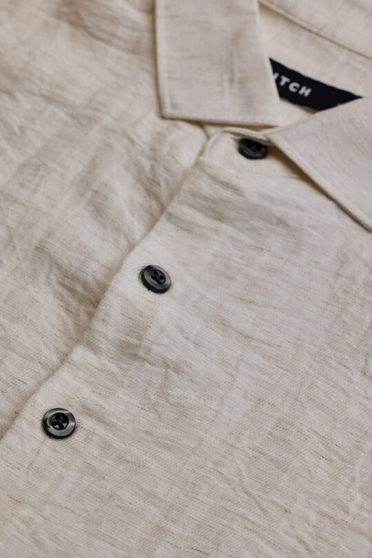 SNITCH Cream Textured Linen Blend Shirt - view 2