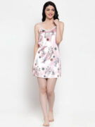 BlackTree Pink Rayon Printed Mini Nighty..