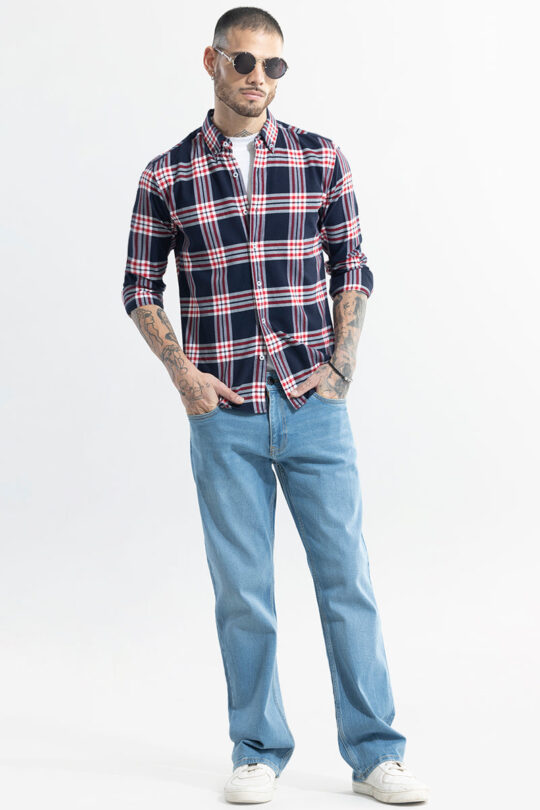 SNITCH Boldsquare Navy Checks Shirt - view 2