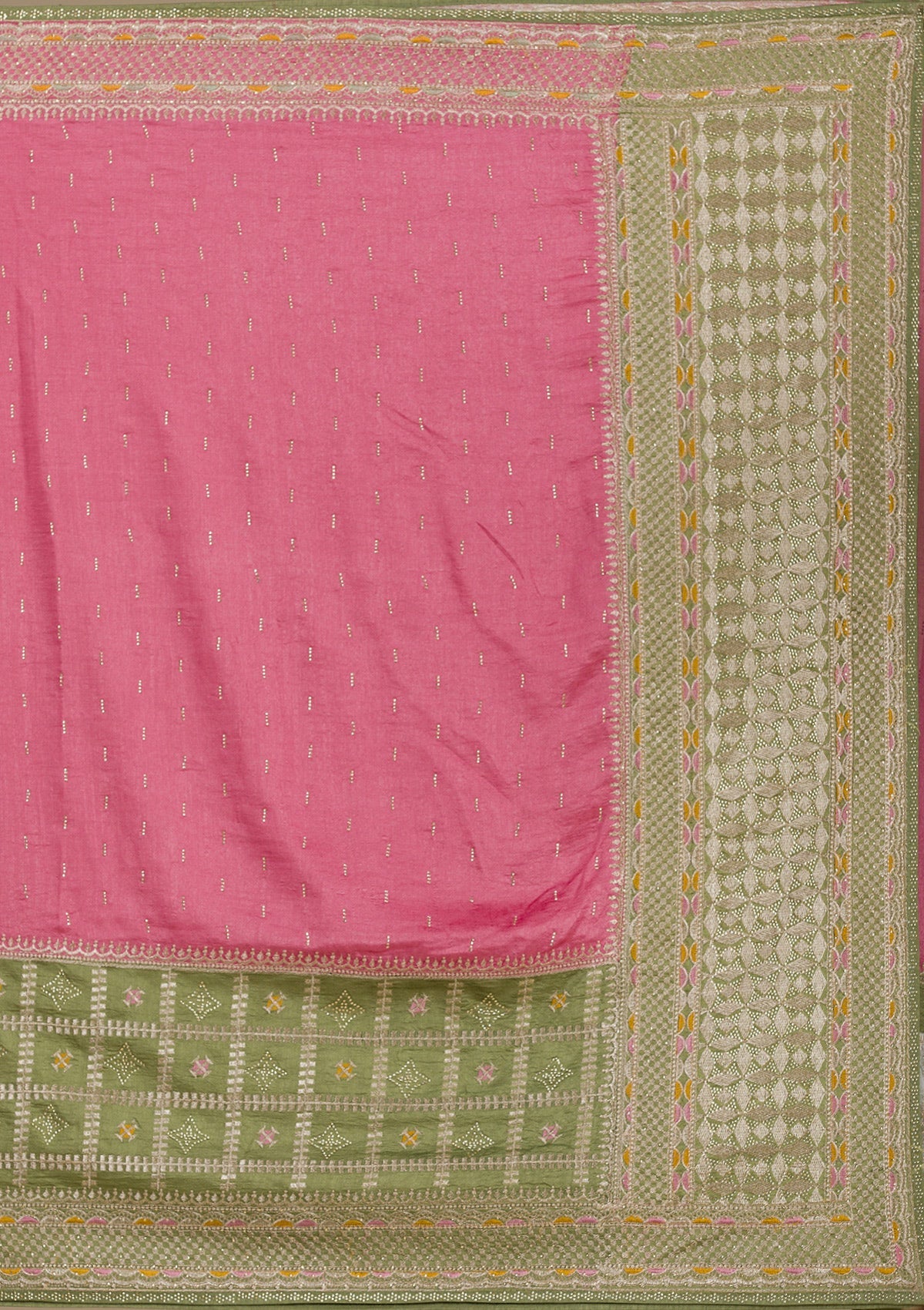 Koskii Pista Green Threadwork Soft Silk Saree - view 8