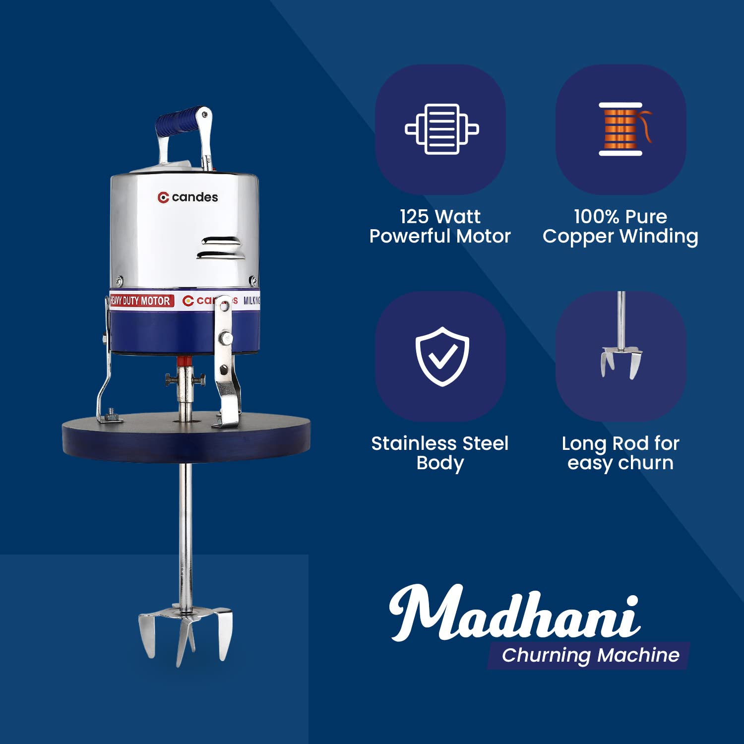 Candes Electric Madhani for Making Butter Milk, Lassi, Cream, Curd 12L - view 3