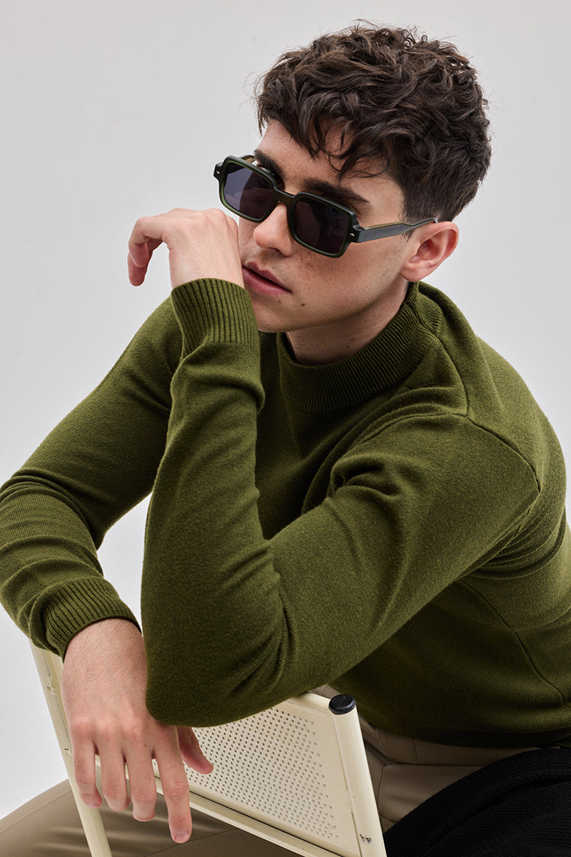SNITCH Olive Knitted Sweatshirt - view 6