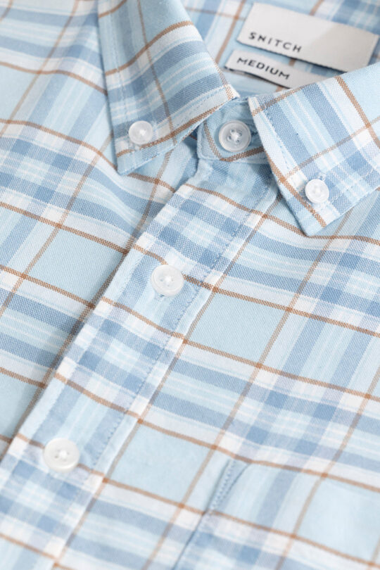SNITCH Tartan Matrix Blue Checks Shirt - view 2
