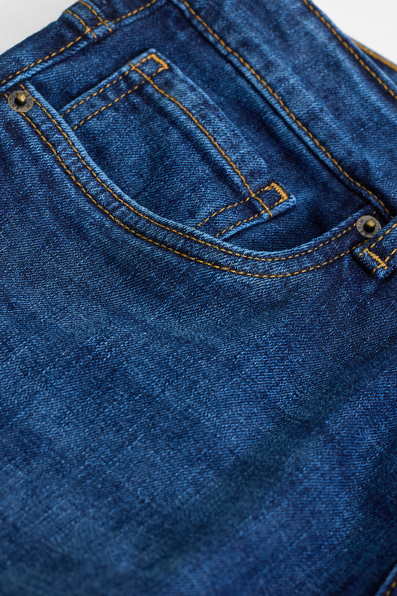 SNITCH Dark Blue Regular Fit Jeans - view 9