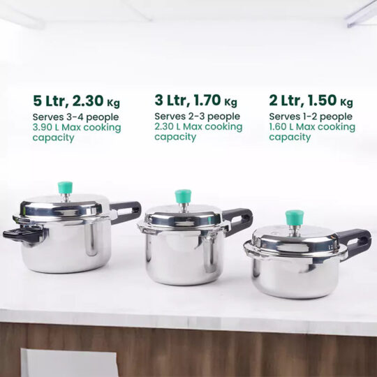 The Indus Valley RapidCuk Tri-ply Stainless Steel Pressure Cooker, Premium Quality, 3 Layer Thick Body, Heavy Bottom, 100% Safe, ISI Certified, 5 Yr W - view 2