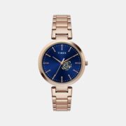 Timex Fashion Women Quartz Blue Dial Analog Stainless Steel Watch TW000X229