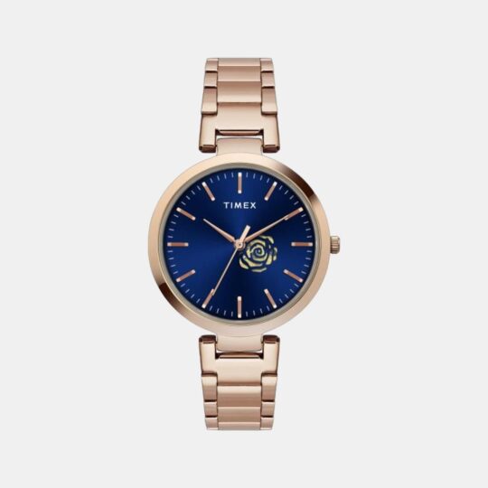 Timex Fashion Women Quartz Blue Dial Analog Stainless Steel Watch TW000X229