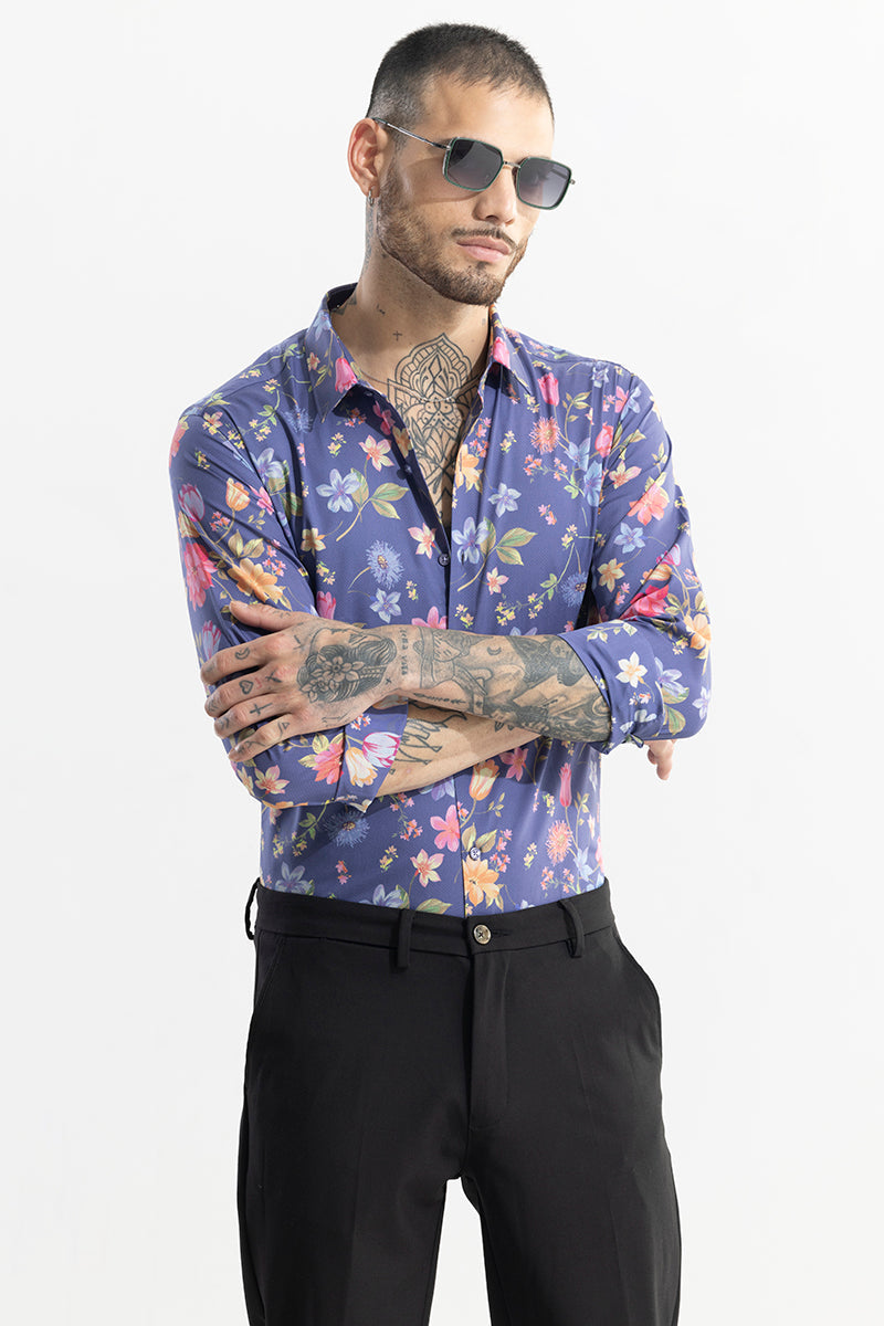 SNITCH Botanic Bloom Blue Shirt