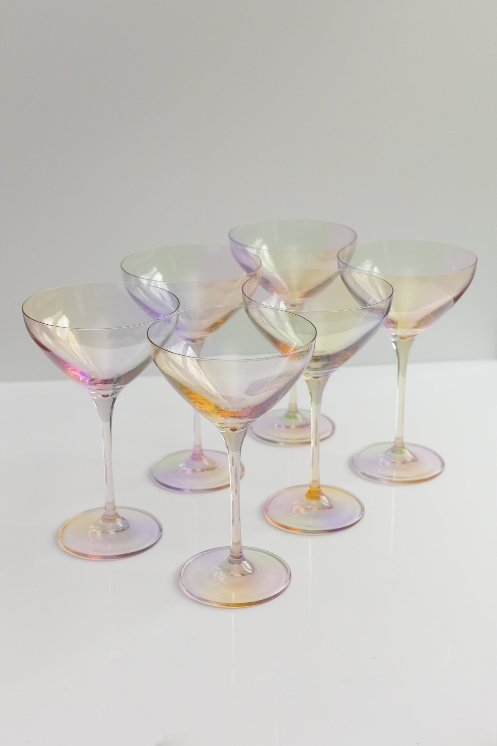 Estelle Colored Glass Estelle Colored Martini Glass - Set of 6 {Iridescent} - view 2