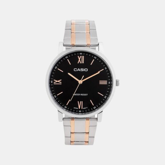 Casio Enticer Men Quartz Black Dial Analog Stainless Steel Watch A2156