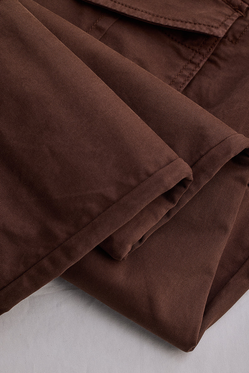 SNITCH Copper Brown Relaxed Fit Cargo Pants - view 10