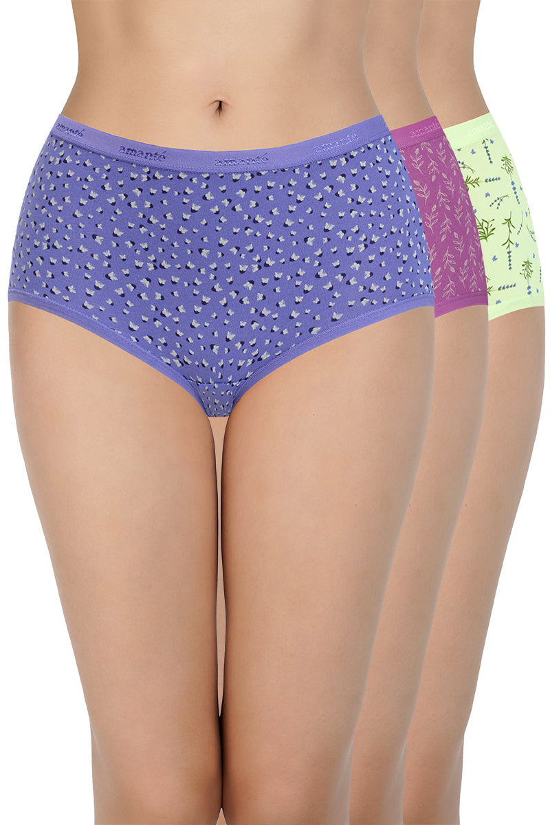 Amante Print High Rise Full Brief Panties (Pack of 3)