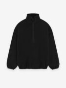 ESSENTIALS Brushed Half Zip Pullover – Black