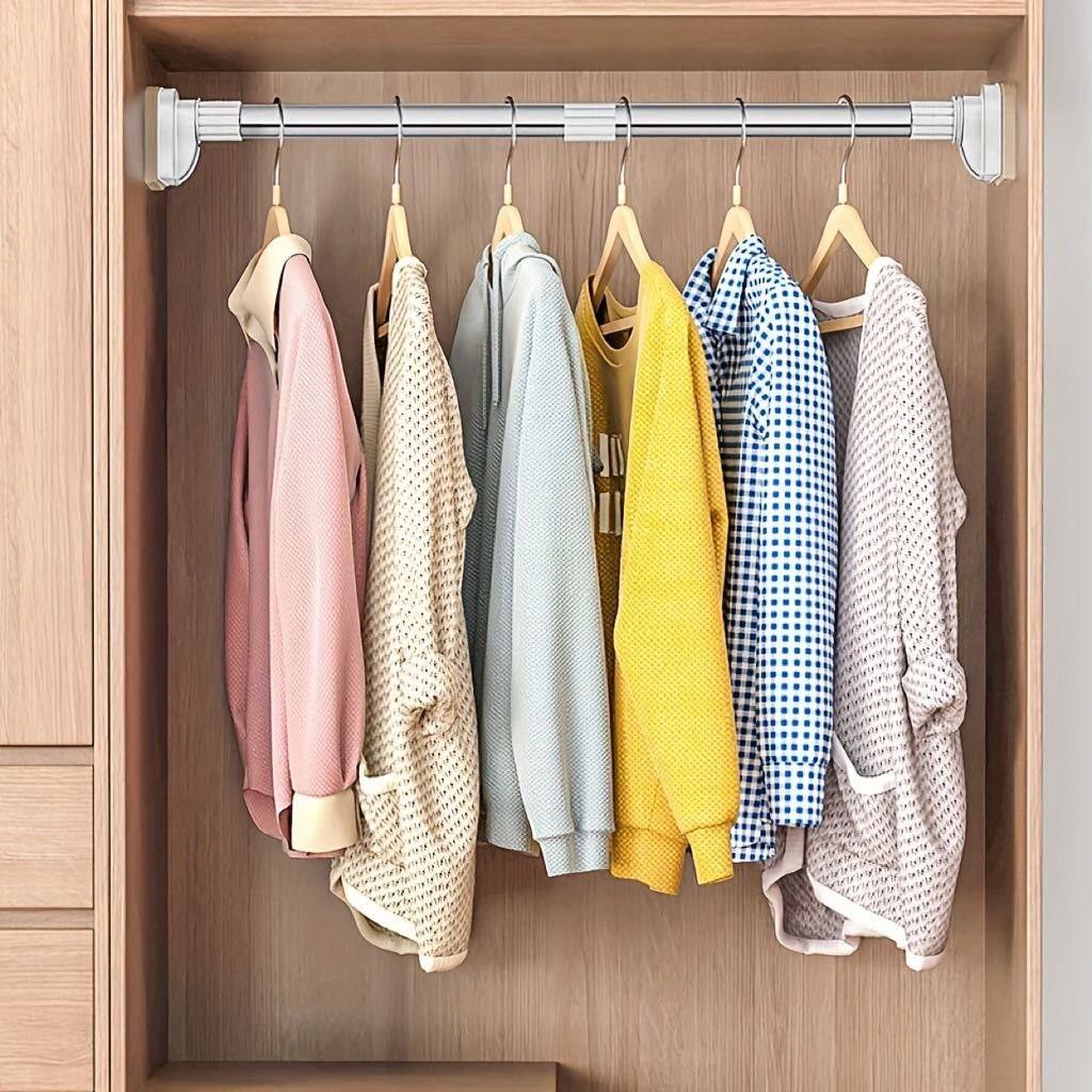 702f46 Drill-Free Clothes Drying Adjustable Rod 🦯