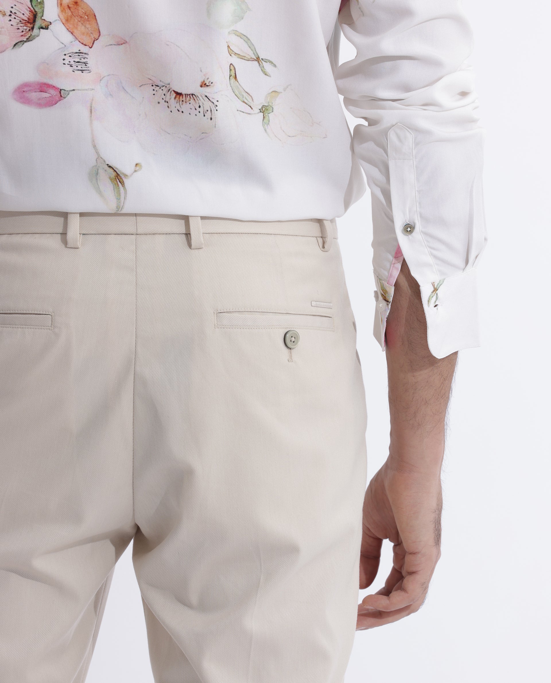Rare Rabbit Men's Laura Light Pink Viscose Fabric Floral Print Full Sleeves Shirt - view 3