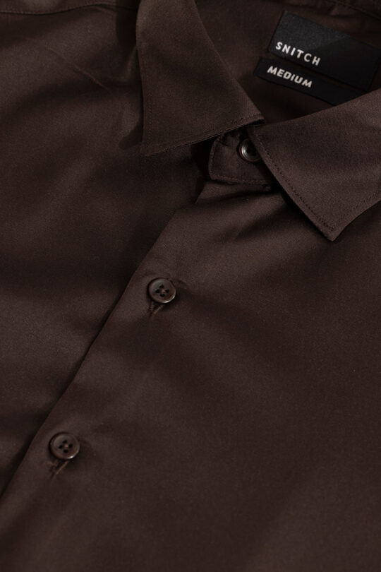 SNITCH Double Cuff Walnut Brown Shirt - view 2
