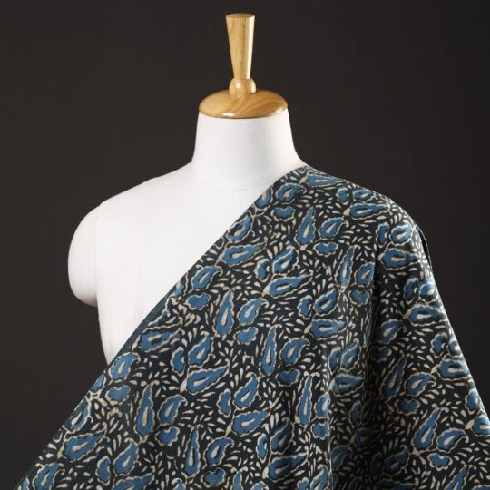 HAVELI CHRONICLES Black - Pipad Block Printed Cotton Fabric