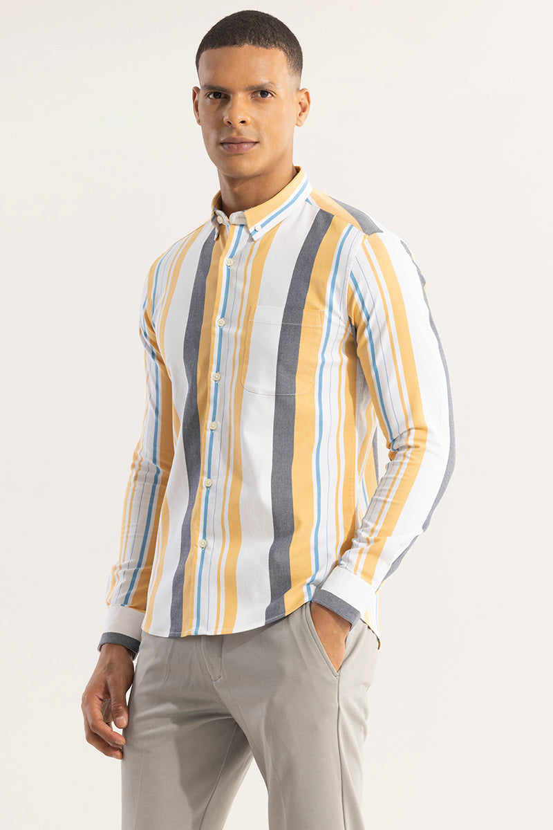 SNITCH Retro Stripe Yellow Shirt - view 7