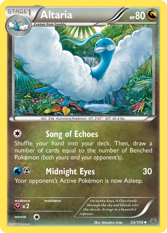 Uncommon xy6-53 non-holo – Pokémon Altaria - 53/108 - Uncommon [xy6-53] [Non-Holo] - Altaria - 53/108 - Uncommon
