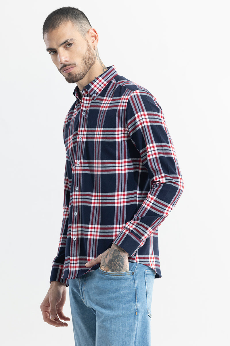 SNITCH Boldsquare Navy Checks Shirt - view 4