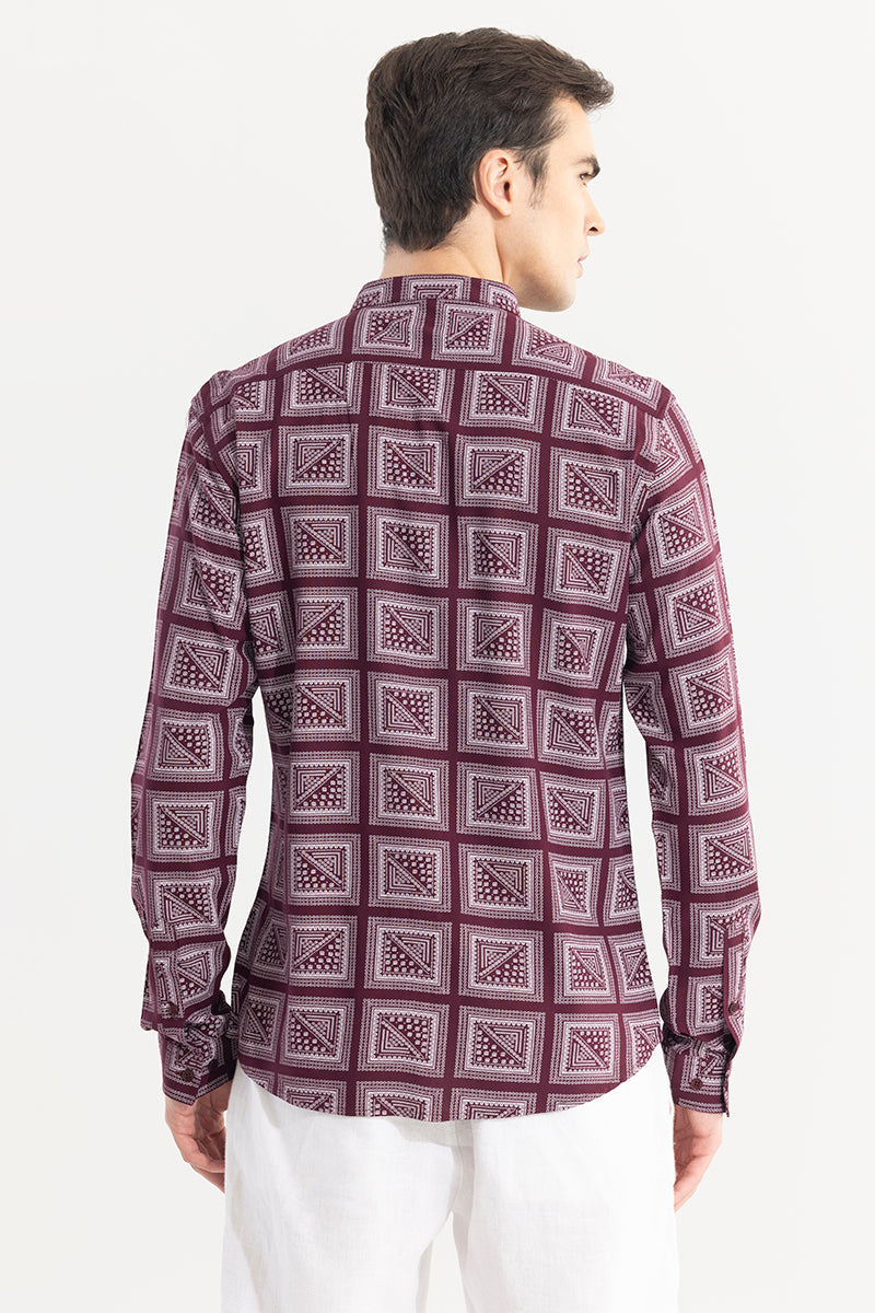 SNITCH Gridart Maroon Shirt - view 8