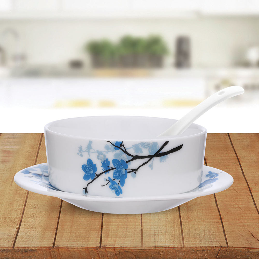My Borosil Larah by Borosil Mimosa Soup Bowl w Saucer Set