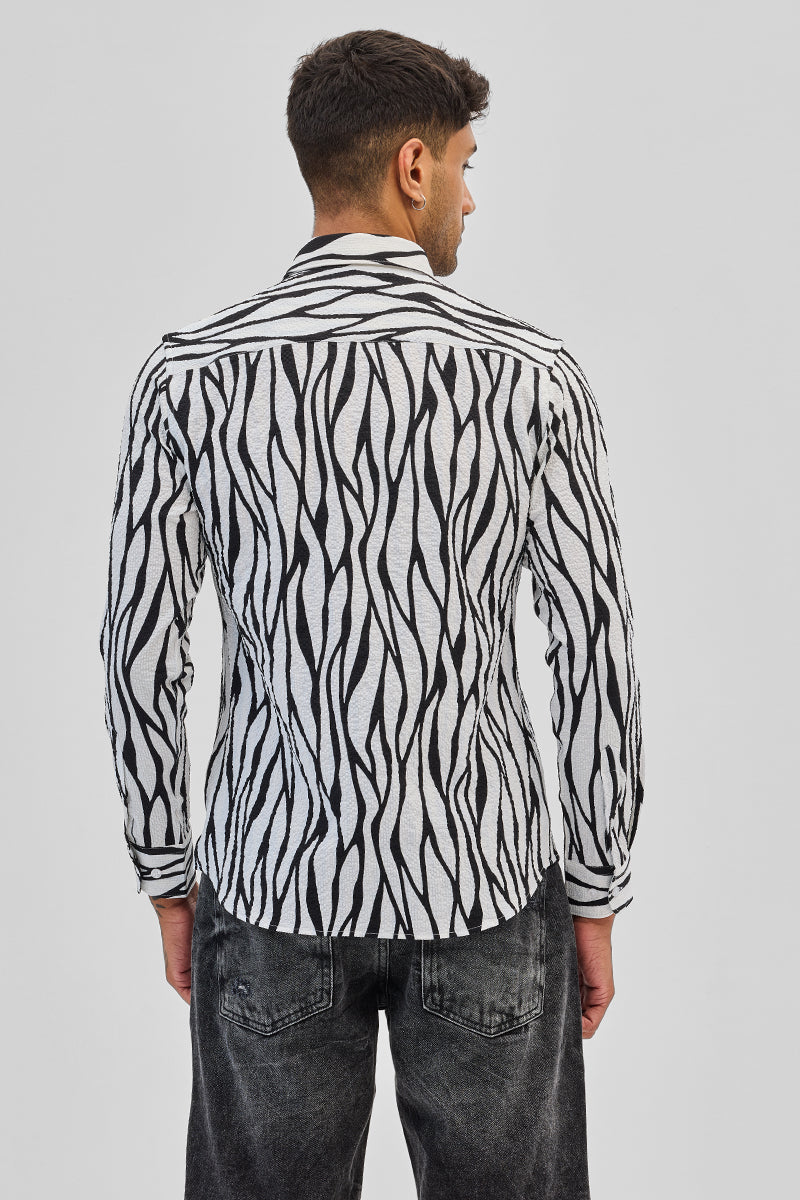 SNITCH White Abstract Printed Shirt - view 7