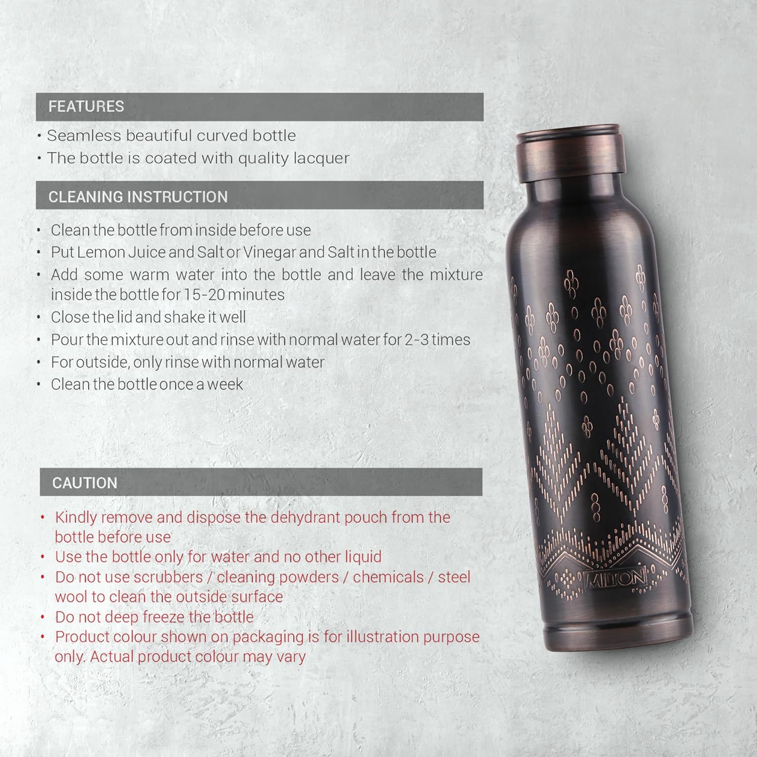 Copper Swasth Design Bottle (Milton) - view 10