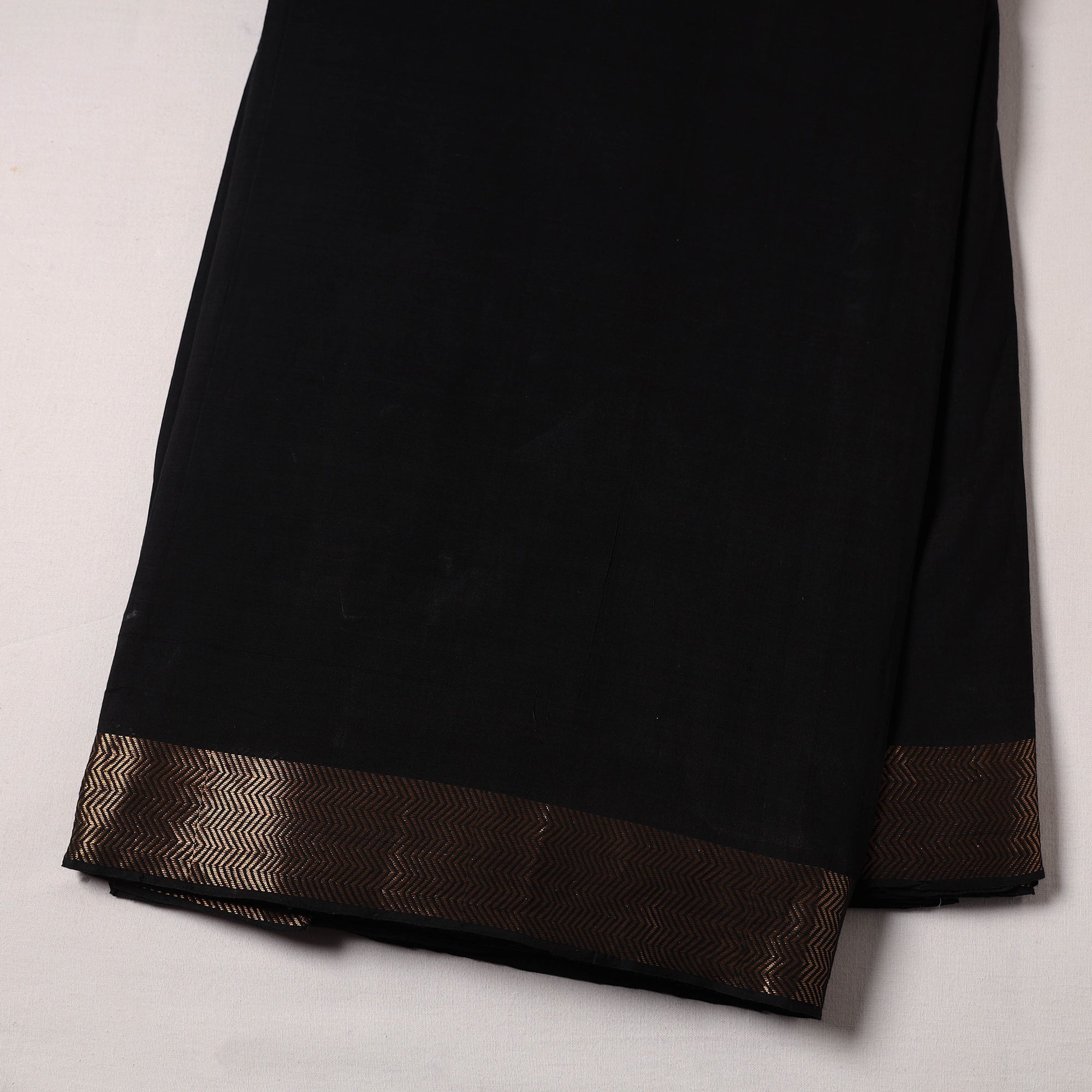 SOUTH KARGHA Black - Handloom Mangalagiri Cotton Fabric with Zari Border 10 - view 2