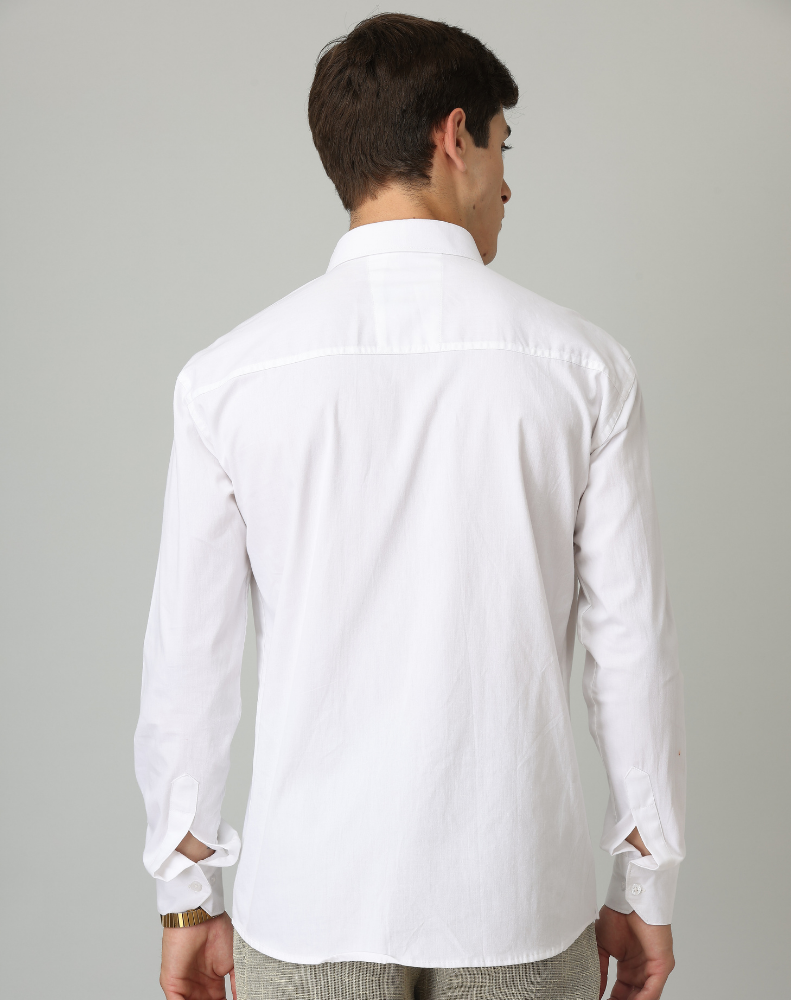 BlackTree Frankshirt White Solid Tailored Fit Cotton Casual Shirt for Man - view 3