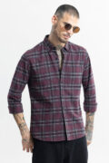 SNITCH Window Twist Purple Checks Shirt