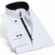 Casual Long Sleeve Slim-Fit Hand Sewing Men's Shirts..