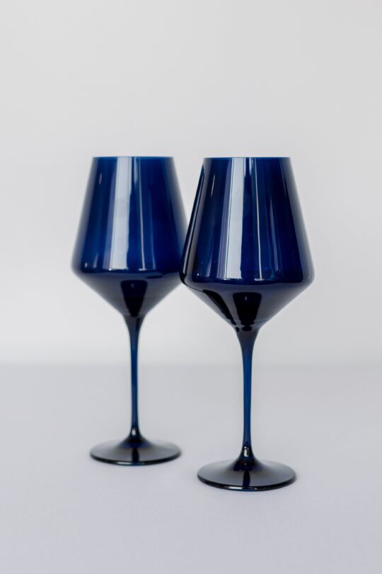 Estelle Colored Glass Estelle Colored Wine Stemware - Set of 2 {Midnight Blue}