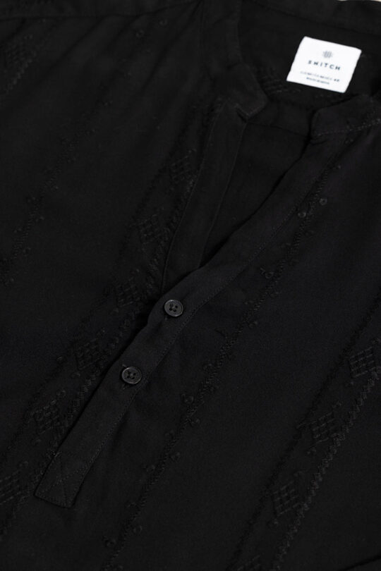 SNITCH Ennead Black Kurta Shirt - view 2