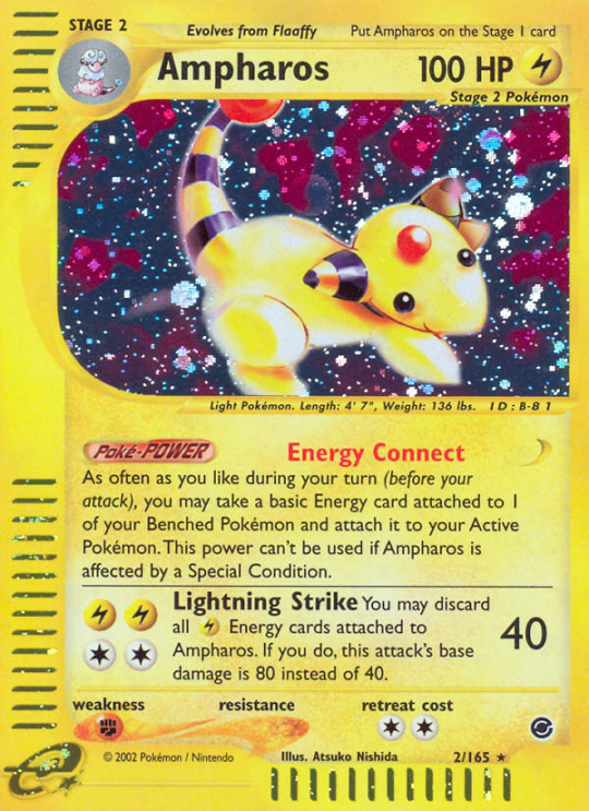 Rare ecard1-2 reverse – Pokémon Ampharos - 2/165 - Rare [ecard1-2] [Reverse Holo] - Ampharos - 2/165 - Rare