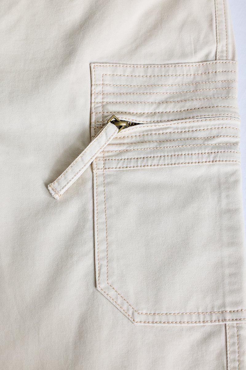 SNITCH Off White Slim Fit Cargo Pants - view 9
