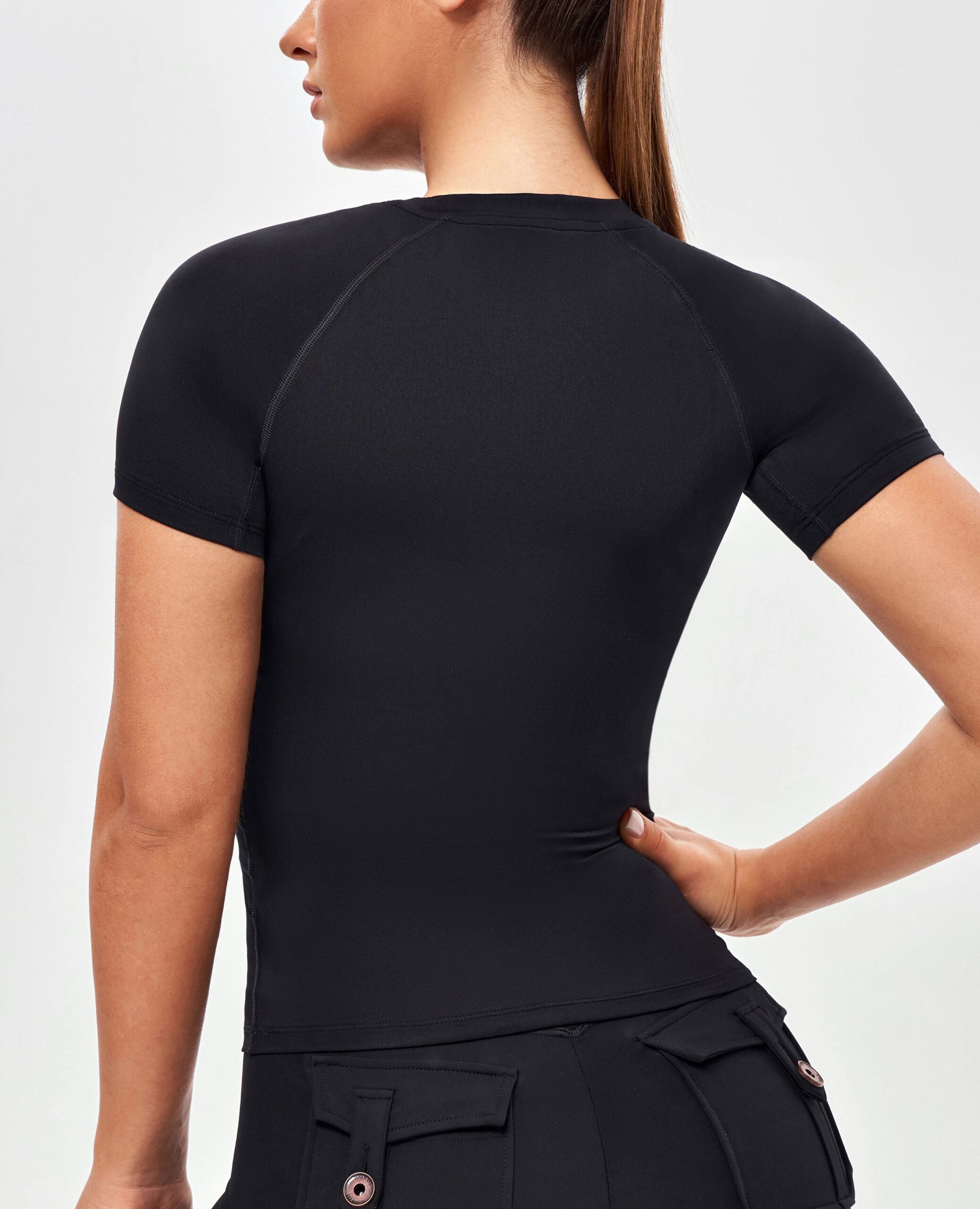 FIRM ABS Round Neck Athletic T-shirt - Black - view 2