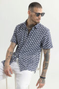 SNITCH ArtisanAura Blue Embroidered Shirt