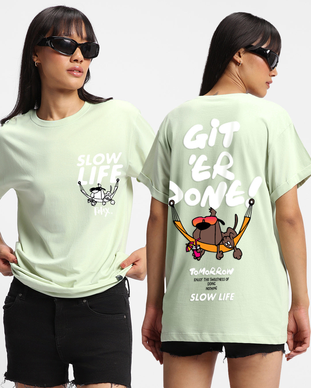 BlackTree Green Get it Done Graphic Printed dresses - view 2
