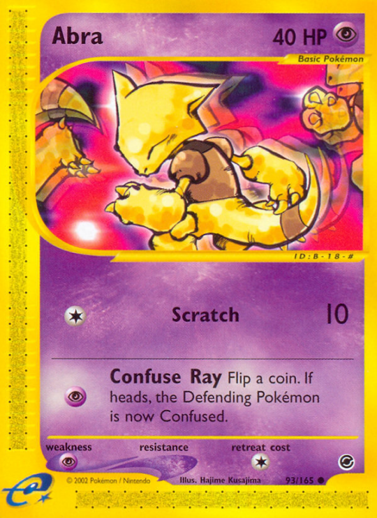 Common ecard1-93 non-holo – Pokémon Abra - 93/165 - Common [ecard1-93] [Non-Holo] - Abra - 93/165 - Common