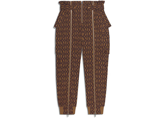 adidas Ivy Park Monogram Zipper Pants Wild Brown/Night Red