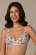 Amante Trendy Plunge Padded Non-Wired Cotton Bra - Floral Print
