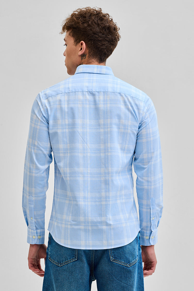 SNITCH Light Blue Checks Oxford Shirt - view 7