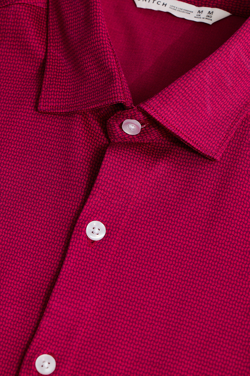 SNITCH EasyFlex Self Design Red Shirt - view 2